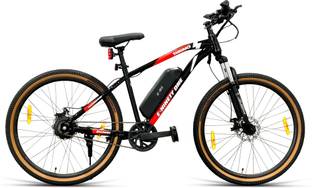 Ninety one Samurai X 10.4Ah Battery Front Suspension 250 Watt IP65 BLDC Motor Black Red 27.5 inches Single Speed Lithium-ion (Li-ion) Electric Cycle