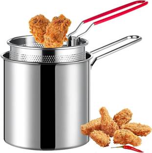 Froxell Store Deep Fryer Pot With Basket, Stainless Steel Frying Pot With Strainer & Handle K4 Kitchen Tool Set