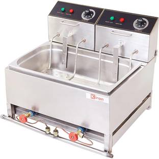 kiran 16.2 Litre Deep Fryer- Electric & Gas For Bulk Frying 16 L Electric Deep Fryer