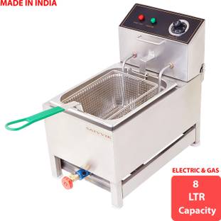 satvvik 8 LTR DEEP FRYER ELECTRIC AND GAS 8 L Electric Deep Fryer