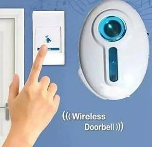 Justakeit Wireless Doorbell Kit Chime LED Flash Cordless Wireless Calling Remote Door Bell Wireless Door Chime