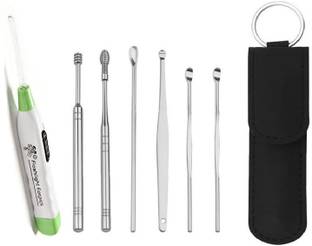 Taxila Premium 6 Pcs Set Steel Ear Wax Removal Set With 1 Pcs Flash Light Earpick Electric Ear Cleaner