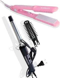 MARSELITE Combo of Professional 471B Hair Curler & Hair Crimper Machine Hair Rollers Electric Hair Curler