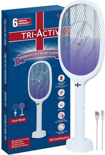 Tri-Activ Mosquito 2-in-1 Racket + Zapper by Piramal,Dual Mode, UV Light Electric Insect Killer Indoor, Outdoor