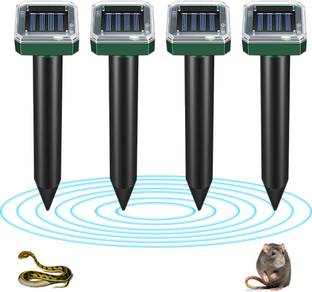 HASTHIP 4Pcs Solar Ultrasonic Animal Repellent Outdoor Animal Repellent Devices for Mice Electric Insect Killer Outdoor