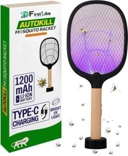 FIRSTLIKE 2 in 1 UV Light Mosquito Bat Racket with Base Stand Rechargeable Electric Insect Killer Indoor, Outdoor