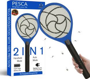 PESCA Large Battery Mosquito Bat with Big Head Racket | High-Power Electric Insect Killer Outdoor, Indoor