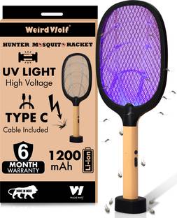किल्लाटो by Weird Wolf 2 in 1 UV Light Mosquito Bat Racket with Base Stand Rechargeable इलेक्ट्रिक कीट नाशक