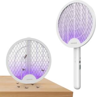 UN1QUE Foldable Mosquito Racket, 3 in 1 Mosquito Bat with UV Light, Hangable Electric Insect Killer Indoor, Outdoor