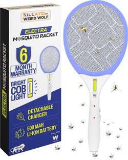 Killato by Weird Wolf Rechargeable Mosquito Racket with COB Light | Baby Purple Electric Insect Killer Indoor, Outdoor