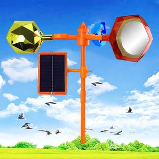 MAYCREATE Solar Powered Bird Repellent with Rotatable Reflectors Electric Insect Killer Outdoor