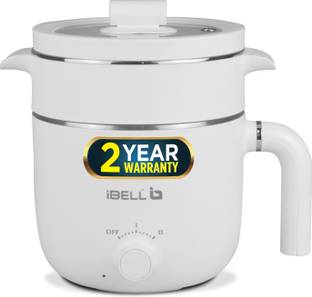 iBELL MPK15M Multi Purpose Kettle, 800 Watts 2-Pot Cooker, Egg boiler Tray, Temp Knob, Multi Cooker Electric Kettle