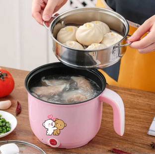GAMADIYN BAZAAR Multiperpse Non Stick Rice Electric Cooker Frying Boiling Cooking Pot Rice Cooker, Travel Cooker, Egg Cooker, Egg Boiler