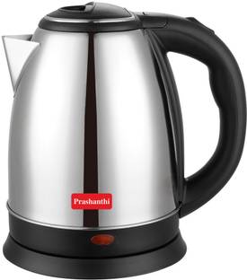 Prashanthi 1.5L Electric Kettle 1350W SS Body, Fast Boil & Cordless Design Electric Kettle