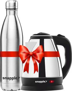 Snapple Electric Kettle 1.5L, 1000ml Hot & Cold Water Bottle Combo Gift Pack Beverage Maker
