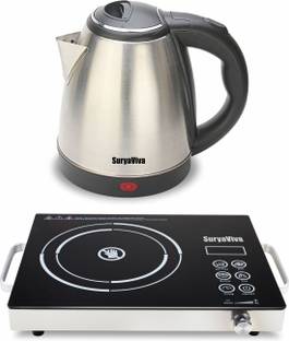 SURYAVIVA Kettle 1.5 Ltr. Combo Infra Induction Cooktop Electric Kettle