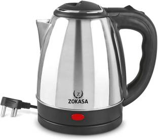 Zokasa Camry 1500 Watt Stainless Steel Rust Proof Body With ABS Plastic Base Electric Kettle