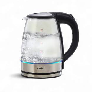 dokro 1.8L Electric Glass Kettle (1350W) | 100% Borosilicate Glass | Electric Kettle