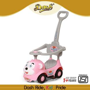 Dash 3-in-1 Kids Ride-On Push Car with Music & Parental Handle for Age 1–4 Years Rideons & Wagons Non Battery Operated Ride On