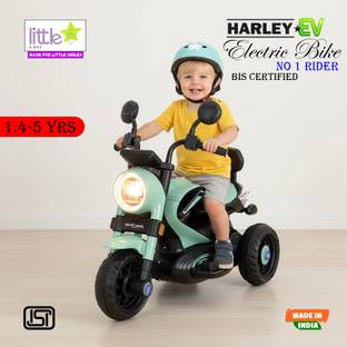 LITTLE RIDES Harley 6V Electric Kids Bike with Rechargeable 6.5 Ah Battery Bike Battery Operated Ride On