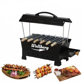 WELLBERG Electric & Non Electric Barbeque Grill Tandoori Maker For Home Use with Extra Accessories (mu...