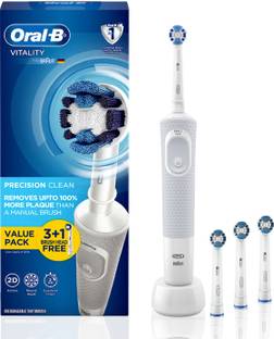 Oral-B Vitality + Refills, 4 Brush Heads, 2 Modes, 2 Min Timer,Rechargeable Electric Toothbrush