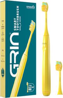 Grin Rechargeable Electric Toothbrush for Adults with 2 Brush Heads, 3 Cleaning Modes Electric Toothbrush