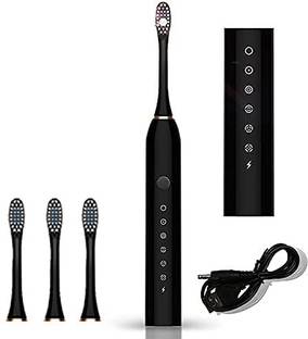 sheladiya USB Rechargeable Ultrasonic with 3 Brush hand Adults -Kids Electric Toothbrush