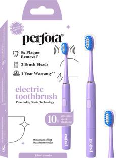 Perfora Electric Toothbrush with 2 Brush Heads - Battery Powered Electric Tooth Brush with Battery Powered, With 2 Brush Heads Electric Toothbrush
