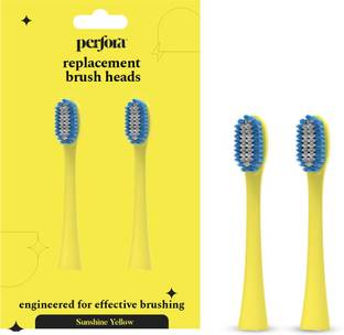 Perfora BrushHeads_Pack of 2 Sunshine Yellow Brush Heads Pack of 2 For Model V2 Electric Toothbrush