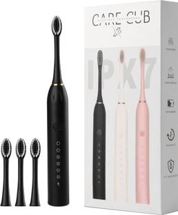 CARE CUB X-3 Sonic White Electric Toothbrush IPX7 Waterproof Replaceable Heads, Gum Care Electric Toothbrush
