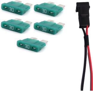 PBROS 5 Pieces 30 AMP Blade Fuse with fuse holder 12V Plastic Ceramic Blade Fuse box 5 Pieces 30 AMP Blade Fuse with fuse holder 12V Plastic Ceramic Blade Fuse box Electrical Fuse