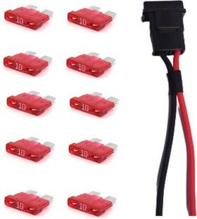 THE BLP 10 AMP Blade Fuse With fuse Holder 12V Plastic Ceramic Blade Fuse box 10 AMP Fuse Pack of 10 Electrical Fuse
