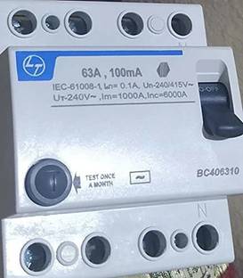 L&T Leakage Circuit Breakers (Multicolour) -4 Pole 63A 100mA 4-pole_ELCB MCB