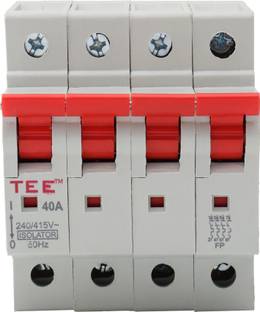 The Elite Electrotek MCB Four Pole Isolator 32-Amp Heavy Duty Switch for Safe Circuit Isolation Suitable for Homes, Industrial & Commercial Use Low Voltage Electrical Device MCB