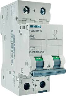 DAYSTAR SOLAR DC MCB 440V 32A 10KA DC Miniature Circuit Breaker C-Curve-Type (32 Amp 2Pole) SIEMENS 5SL52327RC MCB