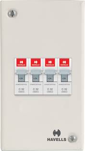HAVELLS DHDESFP Utility DB MCB ENCL FP Metal Enclosure Sheet Steel 4 Pole Distribution Board Cutout (Grey) DHDESFP-PK1 MCB