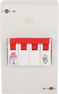 RC BENTEX Plastic Enclosure Distribution Board Four Pole with Isolator Switch 40 Amp X04DE00104 MCB