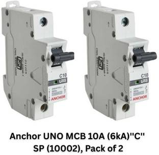 ANCHOR UNO MCB 10A (6kA)''C'' SP (10002), Pack of 2, MCB