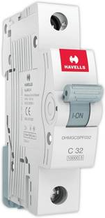 HAVELLS PVC Plastic 32A SP C (White) DHMGCSPF032 MCB