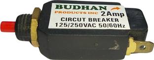 BUDHAN PRODUCTS INC 2AMCBPCB 2 Amps Mini CIRCUIT BREAKER | 2Amp Thermal Overload Protector / 2A / Push Reset MCB