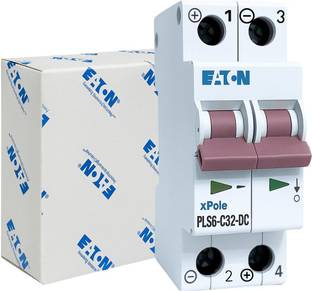 DAYSTAR SOLAR DC MCB 32A 2POLE 500V EATON DC MINIATURE CIRCUIT BREAKER PLS6-C32/2-DC MCB