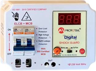 MICROTAIL Single Phase 40A 2 Pole Digital RCCB + ISI Marked MCB High Voltage Protection ELCB+MCB+RCCB Digital MCB