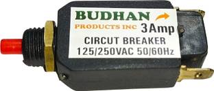 BUDHAN PRODUCTS INC 3AMMCB 3 Amps Mini CIRCUIT BREAKER | 3Amp Thermal Overload Protector / 3A / Push Reset MCB