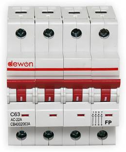 Dewon Electric ISOLATOR 63A FOUR POLE (FP) 63A FOUR POLE MCB