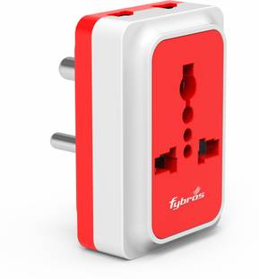Fybros 8097 Sliq Universal Travel Adapter | 2 Year Warranty|Multi Plug Socket with Indicator Three Pin Plug