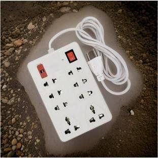TOOLART 8 Pin Extension Board Box 2.5 Meter Power Cable Socket Extension Boards Rs62 Power Plug
