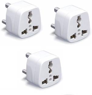 WOWSOME 3 Pcs. Type D 3 Pin Travel Conversion Plug Adaptor Universal Socket for Use Imported Devices from UK, US, Australia,Japan,in India Three Pin Plug