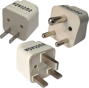 WOWSOME UK Socket or Travel Power Plug UK Universal Flat 3 Pin Socket or Travel Power Plug Adapter for India To UK and India To USA Universal Adapter AC Power and 2 Pin Travel Conversion Plug and world to India travel adapter Three Pin Plug