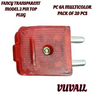 VUVAIL 2 pin top transparent switch multicolor 20 pcs Polycarbonate 6A 240V Two Pin Plug